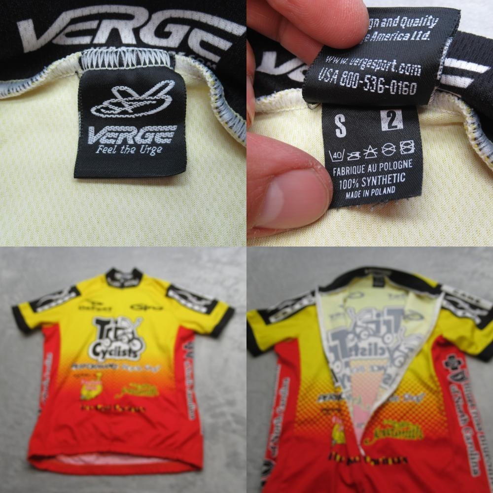 Verge Cycling Jersey Unisex Small Red Tri Cyclists North Carolina Short Sleeve